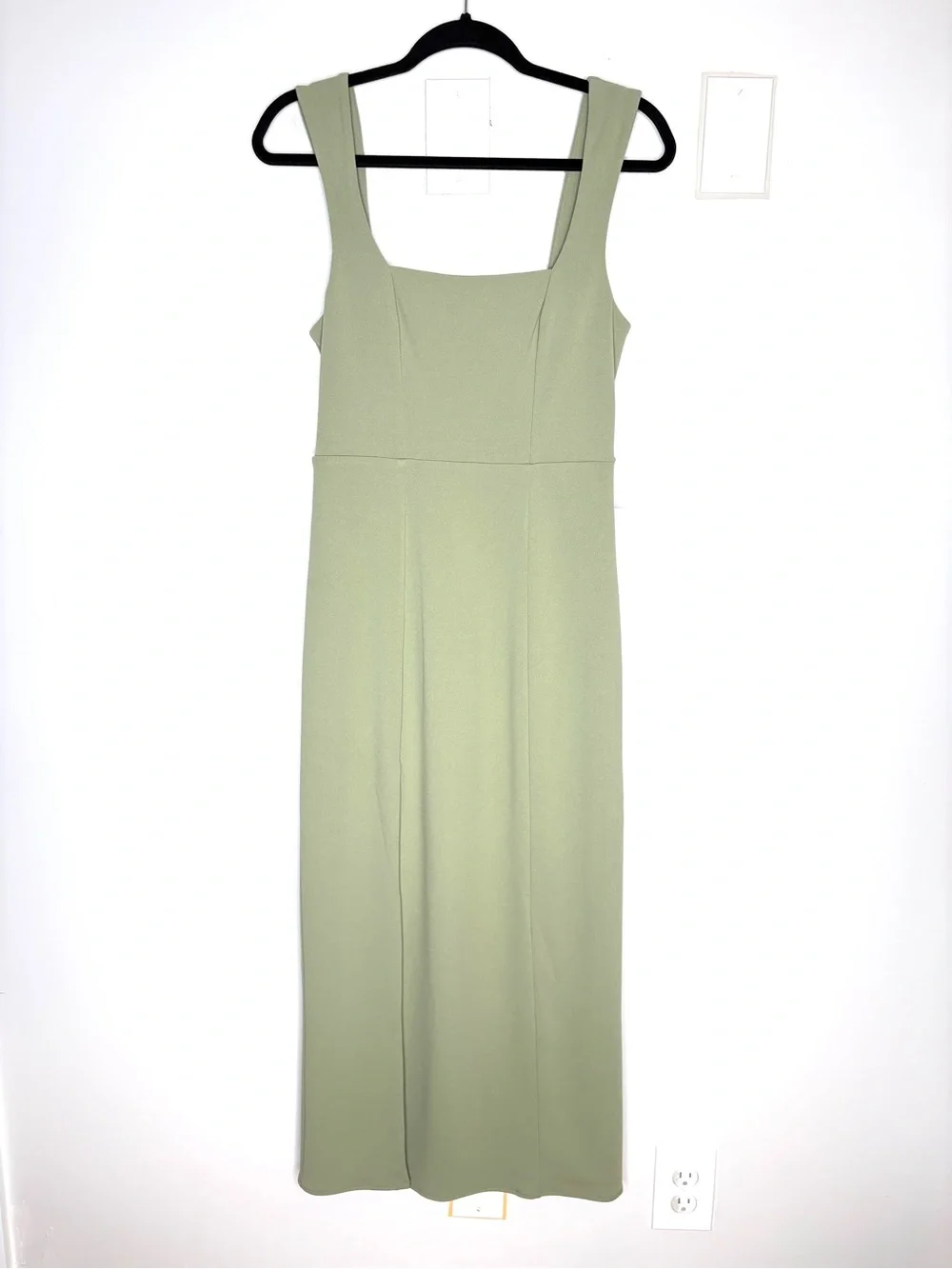 NWT Show Me Your MuMu Eden Midi Dress Square Neck Stretchy Moss Green Size S - Picture 3 of 8